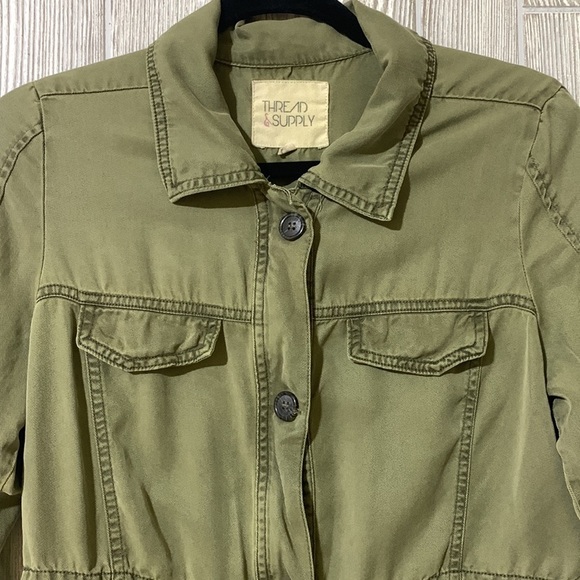 Thread & Supply - Ayla Women's Anorak Utility Jacket Olive Medium - Picture 3 of 10